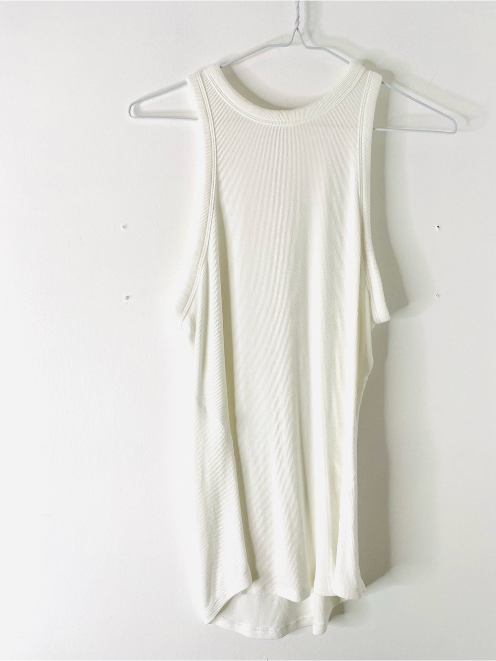 lululemon White Ribbed Love Tank Sleeveless Athletic Top